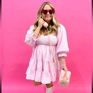 NWT Pink Gingham Babydoll